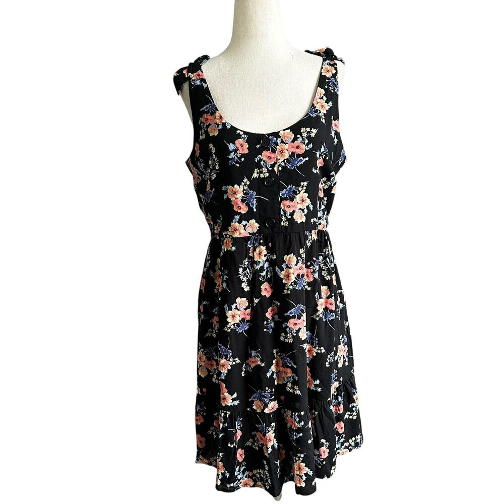 Band Of Gypsies Black Floral Sundress Women's Size Medium | 70-45